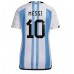 Tanie Strój piłkarski Argentyna Lionel Messi #10 Koszulka Podstawowej dla damskie MŚ 2022 Krótkie Rękawy
